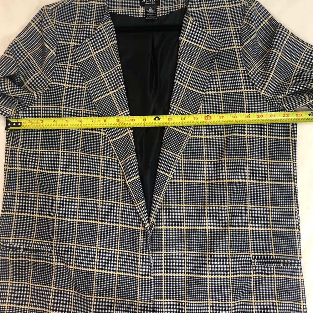 Soho Navy and White Plaid Blazer - Picture 3 of 5
